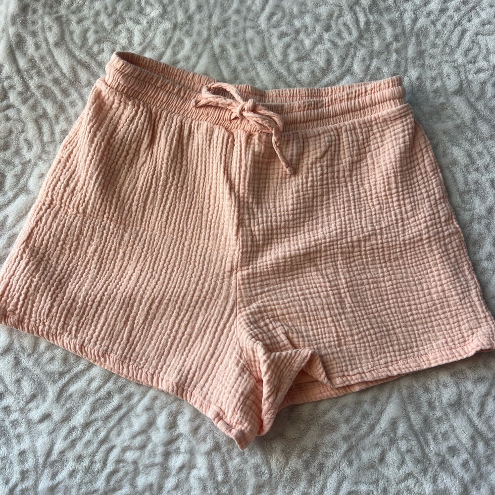 better / together Women’s  100% Cotton Peach Textured Shorts | Size M